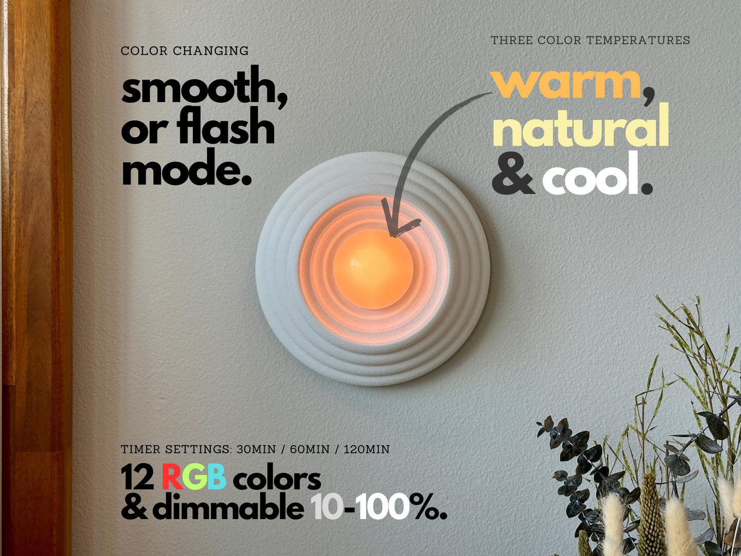 Circa Wall Sconce Set – Wireless, Rechargeable, Dimmable