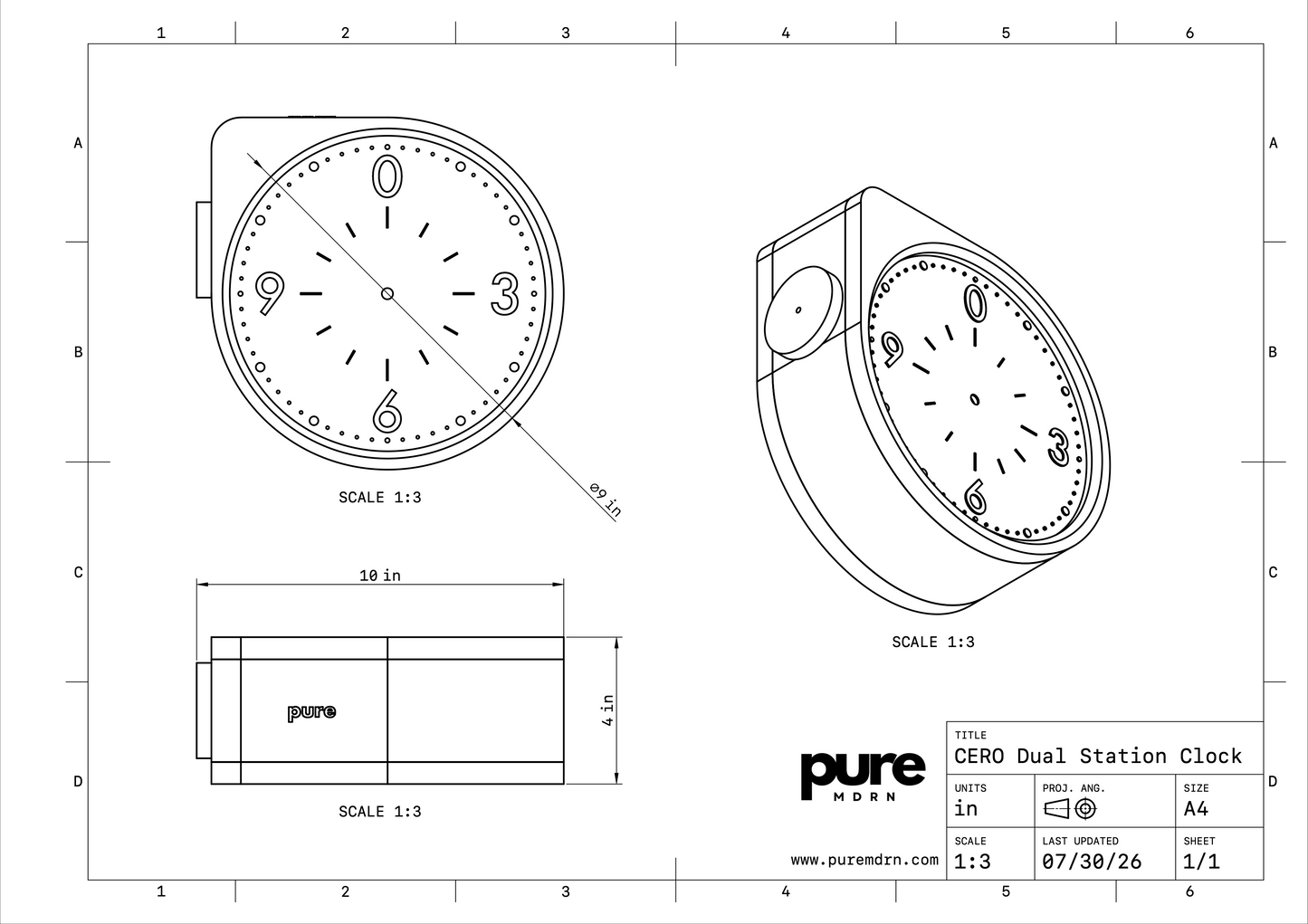 CERO Dual Station Wall Clock