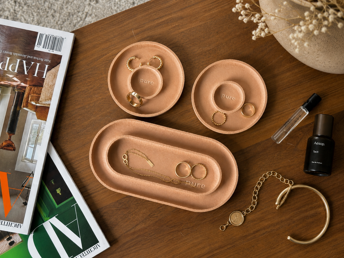 Valet Tray Set | 3-Piece Catchall Tray & Jewelry Dish Set