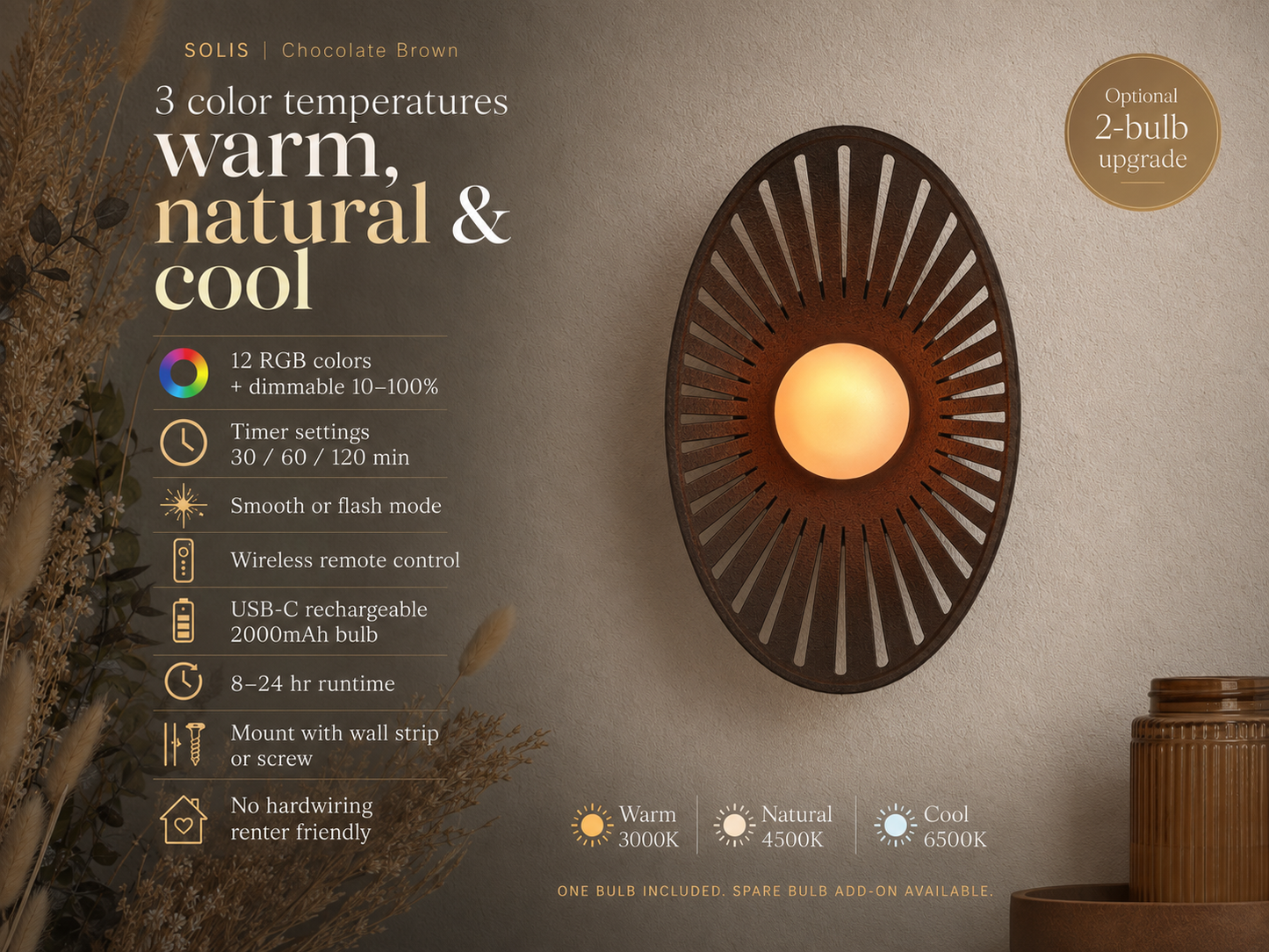 Solis Cordless Wall Sconce