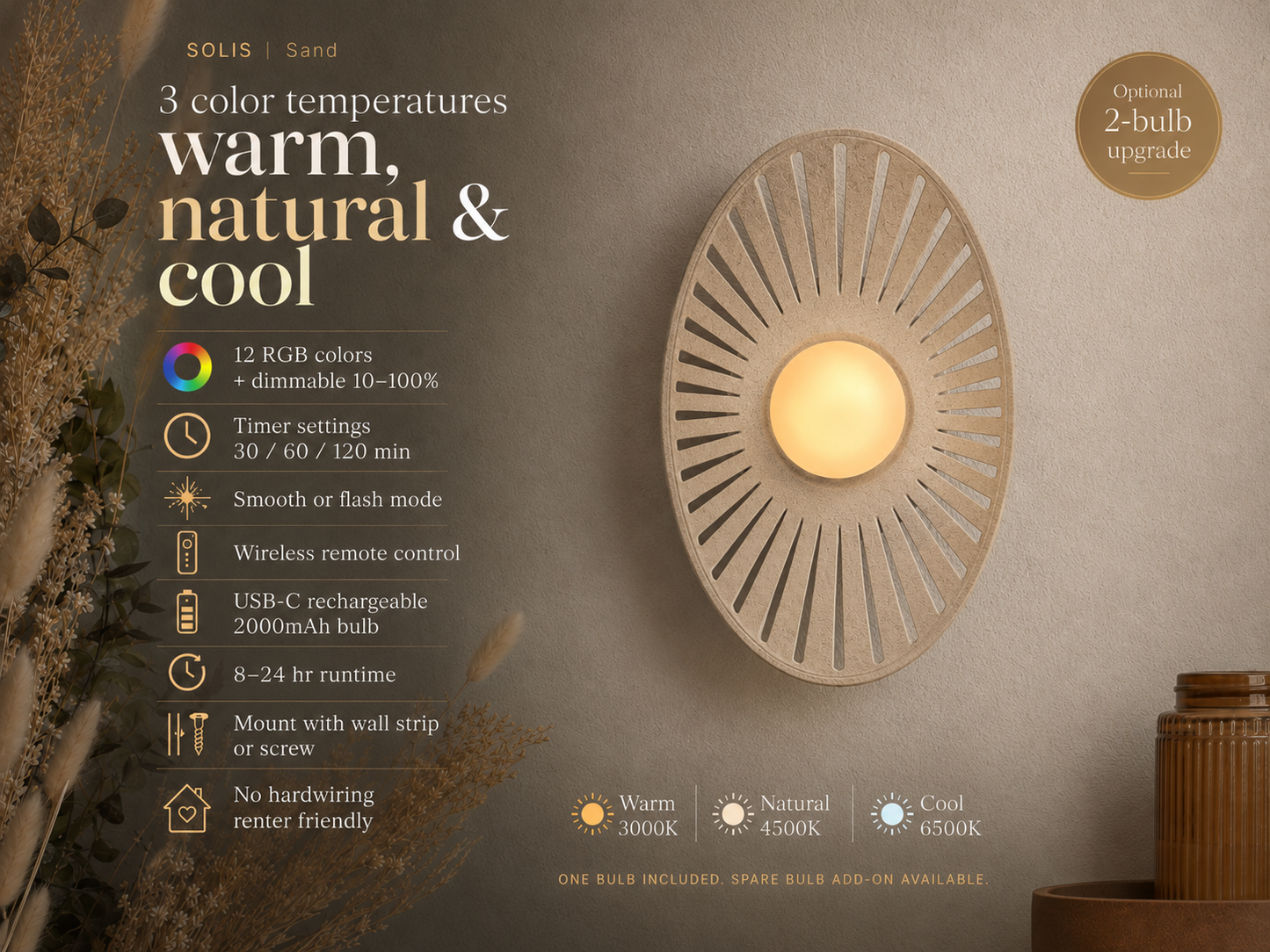 Solis Battery Wall Sconce