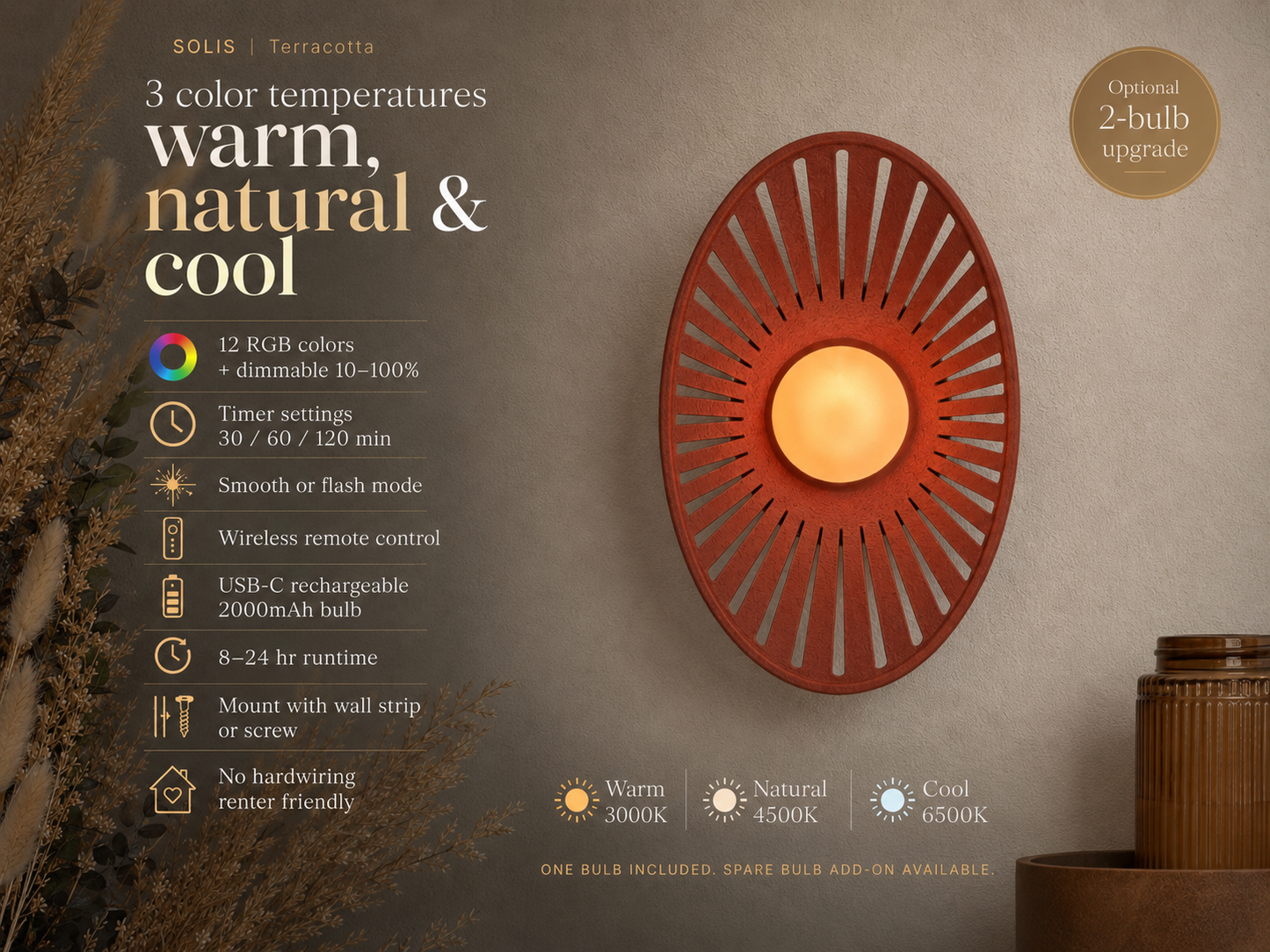 Solis Wireless Wall Sconce